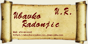 Ubavko Radonjić vizit kartica